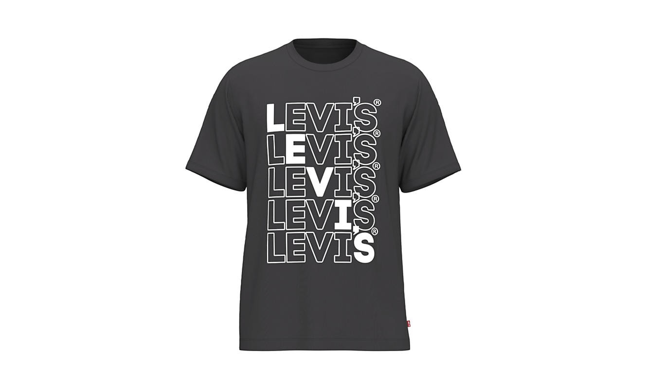 levis men relaxed fit tee ssnl stairstep logo black oyster